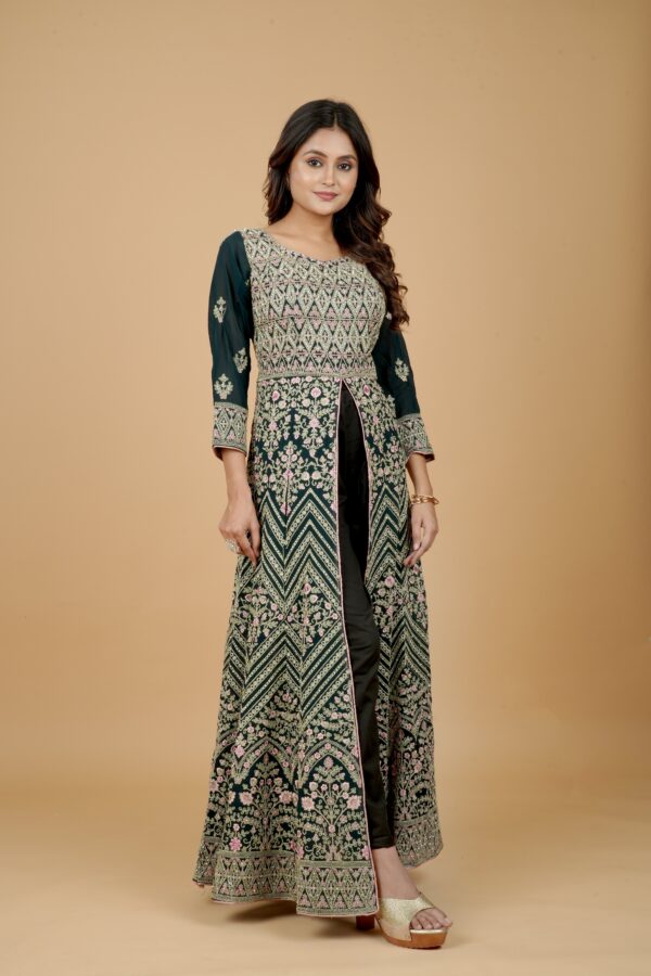 Emerald Green Embroidered Lehenga Set